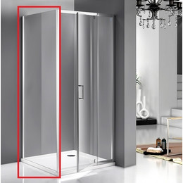 Боковая стенка Mirsant Line2 90 см хром/прозрачное - фото 