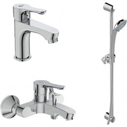 Набор смесителей 3 в 1 для ванны с коротким изливом Ideal Standard Alpha BD004AA - фото 