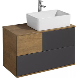 Тумба подвесная со столешницей Акватон Терра 85 см 1A247201TEKA0, дуб кантри/антрацит - фото 