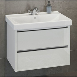 Тумба подвесная с раковиной Comforty Дублин 75 см, белый - фото 