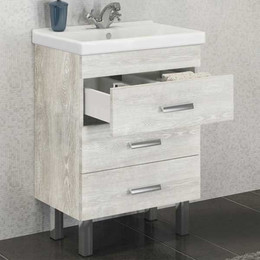 Тумба напольная с раковиной Comforty Никосия 60H 60 см, дуб белый - фото 