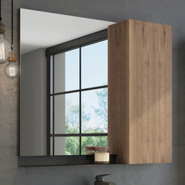 Зеркало-шкаф Comforty Кёльн 90 см, дуб тёмный - фото 