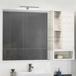 Зеркало-шкаф Comforty Прага 120 см, дуб белый - фото 