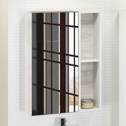 Зеркало-шкаф Comforty Прага 60 см, дуб белый - фото 