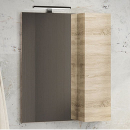 Зеркало-шкаф Comforty Тромсе 60 см, дуб сонома - фото 