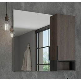 Зеркало-шкаф Comforty Франкфурт 90 см, дуб шоколадно-коричневый - фото 