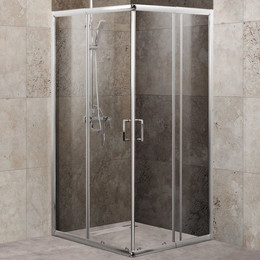 Душевое ограждение BelBagno 75-90х75-90 см UNIQUE-A-2-75/90-C-Cr, хром/прозрачное, Цвет стекла: прозрачное, Размер - мм: 850х850 - фото 
