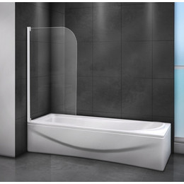 Шторка для ванны Cezares 80 см RELAX-V-1-80/140-C-Bi, белый/прозрачное - фото 