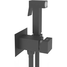 Набор для гигиенического душа Paffoni Tweet Square ZDUP112NO, чёрный матовый - фото 