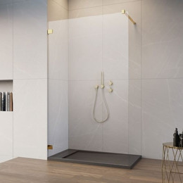 Душевая перегородка Radaway Essenza Pro 8 Gold Walk-in 120х200 см 1012120-09-01 (стекло 8 мм), золото/прозрачное - фото 