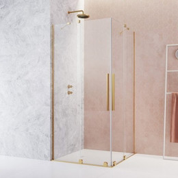 Душевое ограждение Radaway Furo Gold KDD 100х100 см (стекло 8 мм), золото/прозрачное - фото 