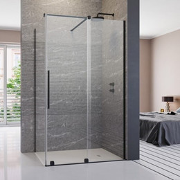 Душевое ограждение Radaway Furo Black KDJ 160х100 см R (стекло 8 мм), черный/прозрачное - фото 