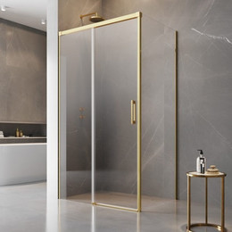 Душевое ограждение Radaway Idea Gold KDJ 140х100 см L, золото/прозрачное - фото 