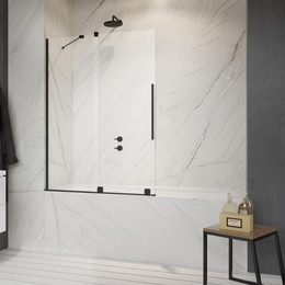 Шторка для ванны Radaway Furo Black PND II 120 см 10109638-54-01L (стекло 8 мм), черный/прозрачное - фото 