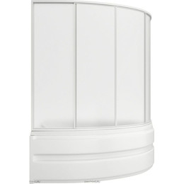 Шторка для ванны Bas Алегра 1500х1450 мм, белый/матовое (стекло) - фото 