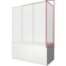 Торцевая шторка для ванны Bas Мальта/Бриз 750х1450 мм, белый/матовое (стекло) - фото 