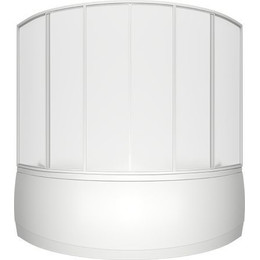 Шторка для ванны Bas Мега 1600х1450 мм, белый/матовое (пластик) - фото 