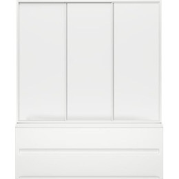 Шторка для ванны Bas Стайл/Мальдива 1600х1450 мм, белый/матовое (стекло) - фото 