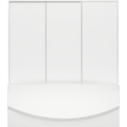 Шторка для ванны Bas Ямайка 1800х1450 мм, белый/матовое (пластик) - фото 