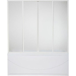 Шторка для ванны Bas Ахин/Мальта/Атланта/Нептун 1700х1450 мм (4 створки) белый/матовое (пластик) - фото 