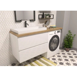 Тумба подвесная с раковиной-столешницей Эстет Malibu Luxe 155 см L ФР-00007116 - фото 