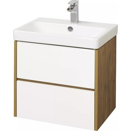 Тумба подвесная с раковиной Акватон Сканди 70 см 1A2518K0SDZ90, белый/дуб рустикальный - фото 