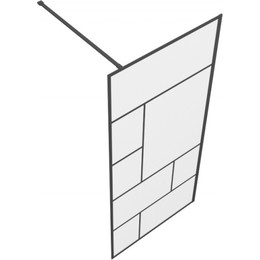 Душевая перегородка Bravat Blackline 90 см BG090.6414B с кронштейном в комплекте, черный/прозрачное - фото 