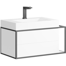 Тумба подвесная с раковиной Aqwella Clarberg Logic 80 см LOG0108L - фото 