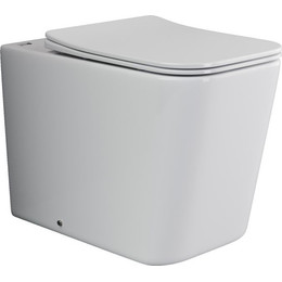 Унитаз приставной безободковый Ceramicanova Cubic Rimless CN1809 с тонкой крышкой микролифт - фото 