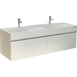 Тумба подвесная с раковиной Velvex Pulsus 140 см tpPUL.140-21, белый - фото 