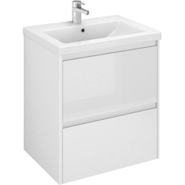 Тумба подвесная с раковиной Velvex Klaufs 60 см tpKLA.60.2Y-616.216, белый глянец - фото 