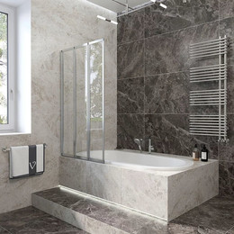 Шторка для ванны Veconi Palau 90 см PL73L-90-01-19C4, хром/прозрачное L - фото 