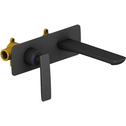 Смеситель для раковины настенный Timo Helmi 4071/03SM, черный матовый - фото 