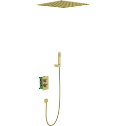 Душевая система для душа с термостатом Timo Petruma SX-5029/17SM, золото матовое - фото 