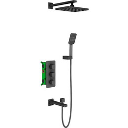 Душевая система для ванны с термостатом Timo Petruma SX-5049/03SM, черный матовый - фото 