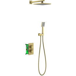 Душевая система для душа с термостатом Timo Petruma SX-5059/17SM, золото матовое - фото 