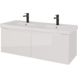 Тумба подвесная с раковиной Dreja W 125 см 99.9400, белый глянец - фото 