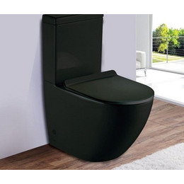 Унитаз-компакт CeramaLux Rimless 2166-1MB с крышкой микролифт, (арматура Geberit) черный матовый, Цвет производителя: чёрный матовый - фото 