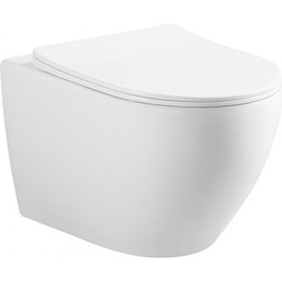 Унитаз подвесной CeramaLux Rimless CL2196 -1 с крышкой микролифт, Цвет производителя: белый - фото 