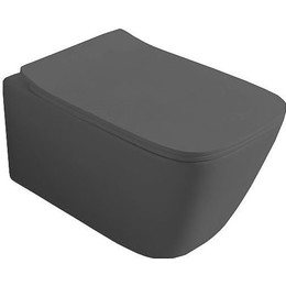 Унитаз подвесной безободковый ArtCeram A16 ASV003 17 00, чёрный матовый, Цвет производителя: чёрный матовый - фото 