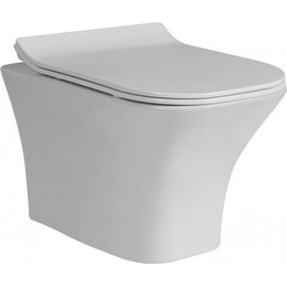 Унитаз подвесной CeramaLux Rimless 2615E с крышкой микролифт - фото 