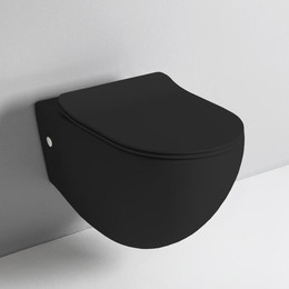 Унитаз подвесной безободковый ArtCeram File 2.0 FLV004 17 30, чёрный матовый, Цвет производителя: чёрный матовый - фото 