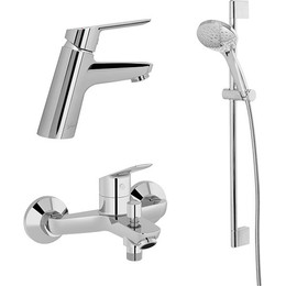 Набор смесителей 3 в 1 для ванны с коротким изливом Jacob Delafon Lucien E20850RU-CP - фото 