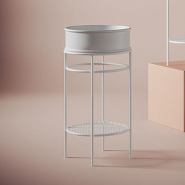 Раковина с металлической консолью ArtCeram Vogue 44 см ATL001 01 00 (белая с белой подставкой) - фото 