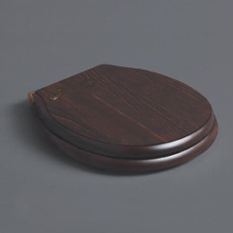 Сиденье с крышкой для унитаза Simas Londra микролифт, цвет дерево LO009 noce/br (петли бронза) - фото 