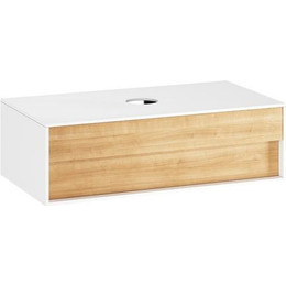Тумба подвесная со столешницей Ravak SD 1000 Step 100 см X000001417, белый/дуб - фото 