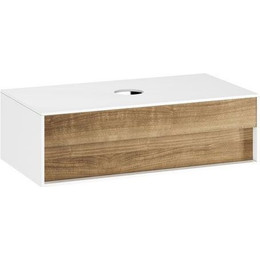 Тумба подвесная со столешницей Ravak SD 1000 Step 100 см X000001418, белый/орех - фото 