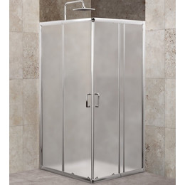 Душевое ограждение BelBagno 85-100х85-100 см UNIQUE-A-2-85/100-P-Cr, хром/текстурное, Цвет стекла: матовое, Размер - мм: 850х850 - фото 