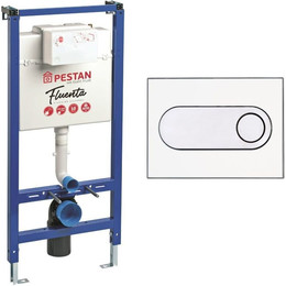 Инсталляция для унитаза Pestan Fluenta SET40006356OW (кнопка Onyx белая) - фото 