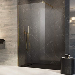 Душевая перегородка Radaway Modo New Gold II 160x200 см 389164-09-01 (стекло 8 мм), золото/прозрачное - фото 